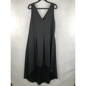 24seven Women's Size 1X V-neck Sleeveless Tank Dress Black NEW